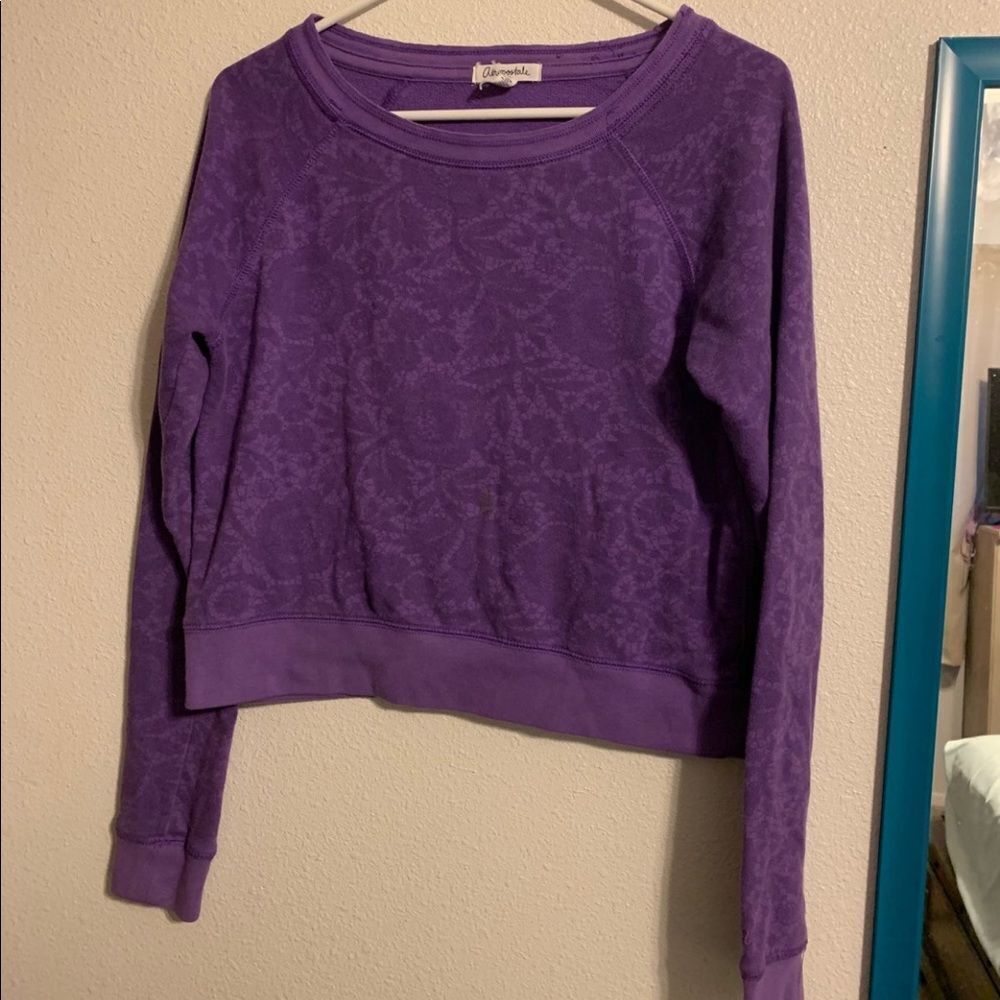 MEDIUM Purple Floral Aeropostale Sweatshirt‎
